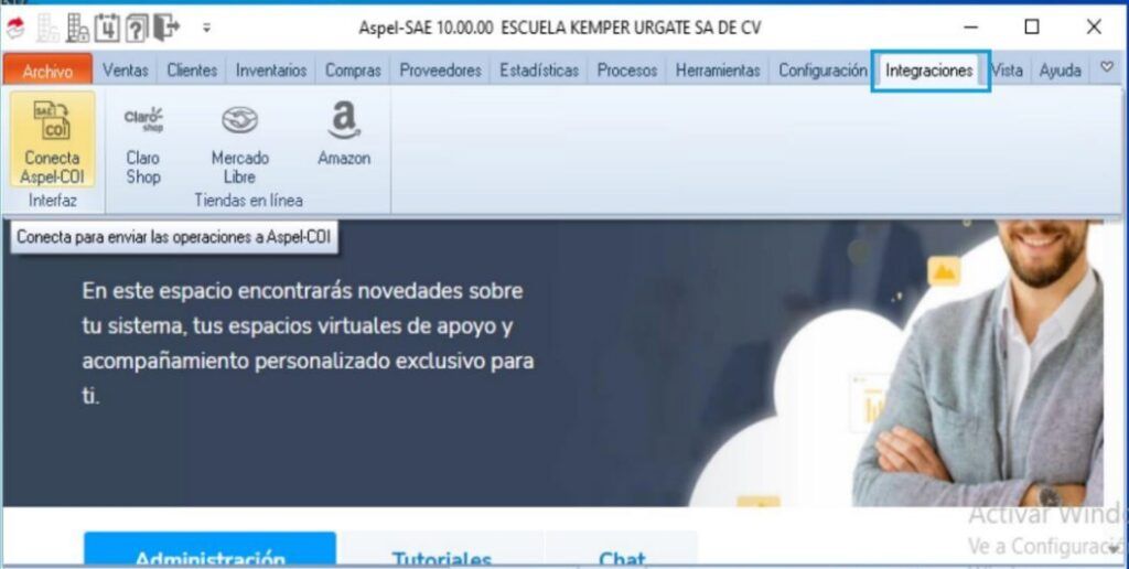 menu integraciones