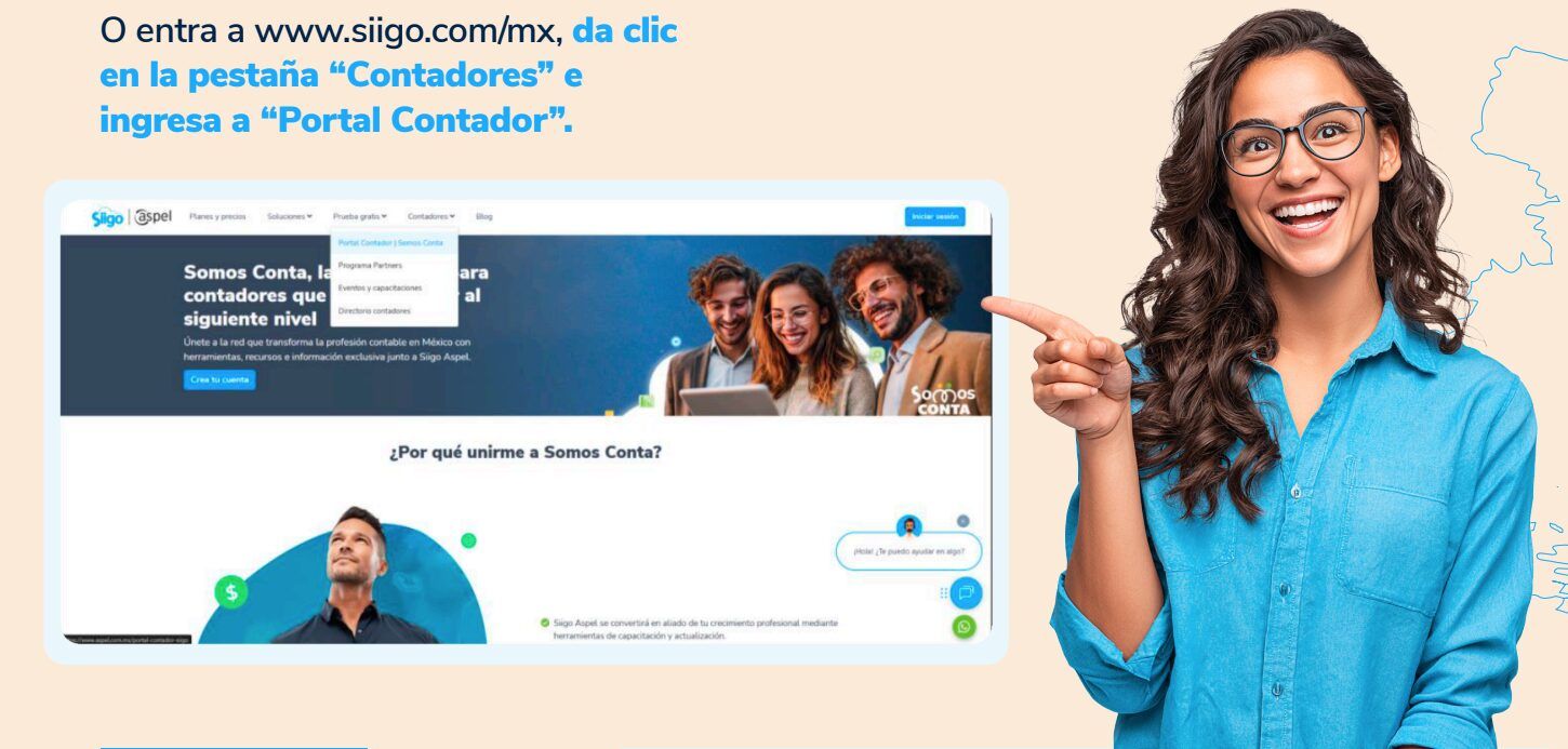 Captura del portal Siigo sección Contadores