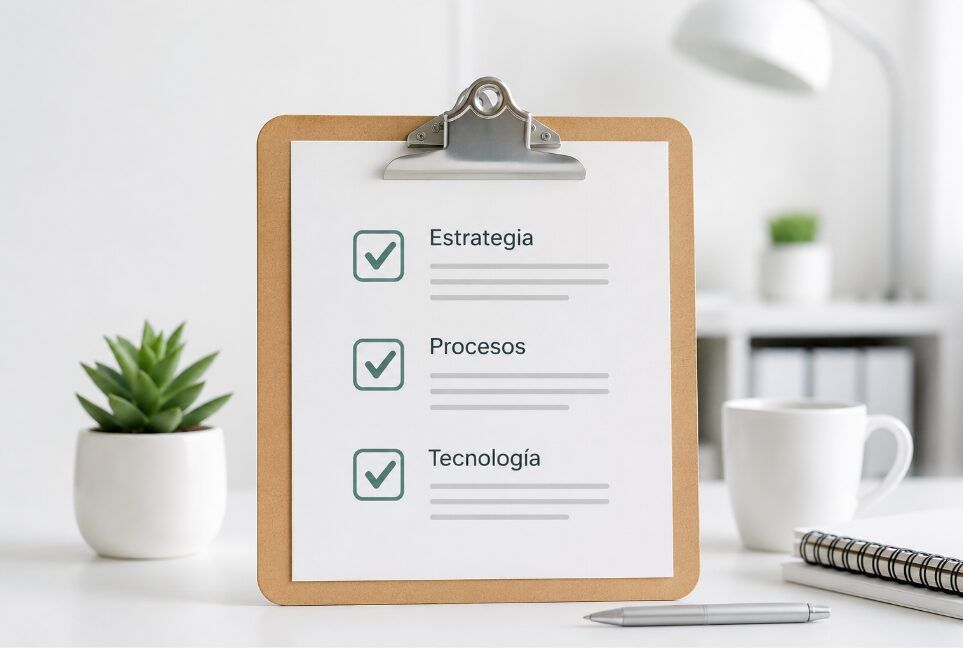 Consultoría empresarial para organizar estrategia procesos y tecnología